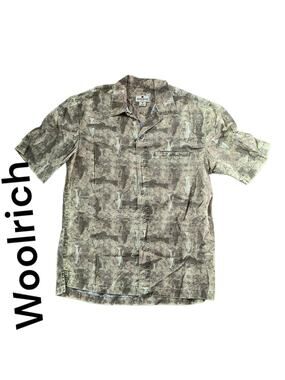 Woolrich mens medium Barley Trout button cotton fishing hunting outdoors
